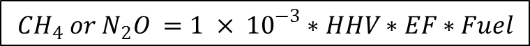 Equation C-9a: Annual CH4 or N2O Emissions from the Combustion of a Particular Type of Fuel for which Tier 2 Is Used to Calculate CO2 Emissions
